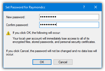 Type a password and choose OK