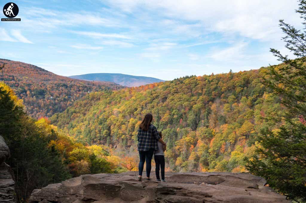 Mother and Child at Catskill mountains on an autumn day