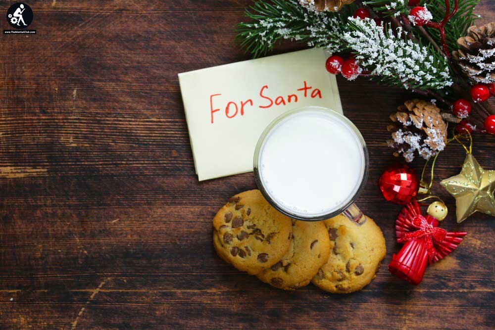 Santa cookies and milk